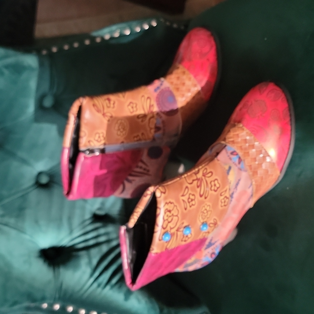 Topmelon handmade vintage shoe booties